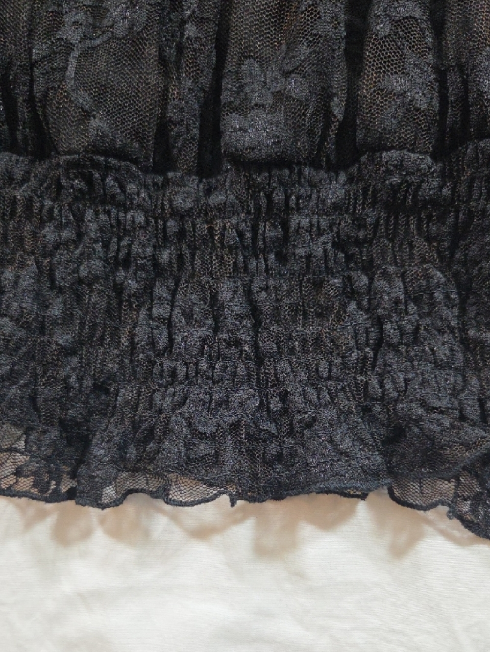 Black Lace Wide Open Sleeve Top  Blouse Boho Festival Elastic Hem Flowy Tank 3X - Picture 6 of 10